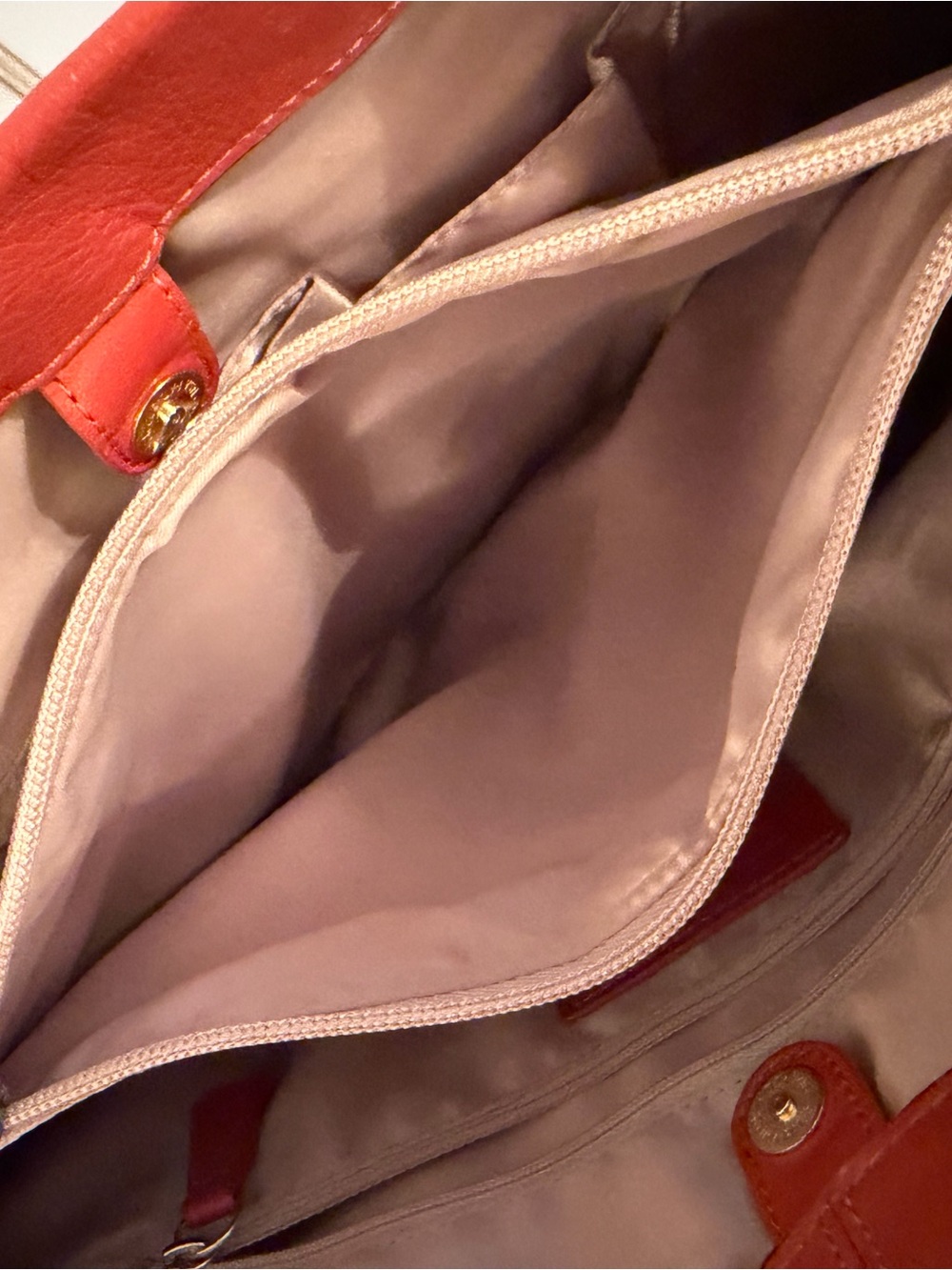 Coach Red Leather Tote with Gold Hardware - Picture 8 of 13